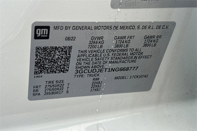 2022 Chevrolet Silverado 1500 Crew Cab Standard Box 4-Wheel Drive High Country