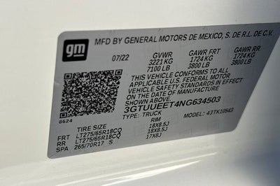 2022 GMC Sierra 1500 Crew Cab Short Box 4-Wheel Drive AT4