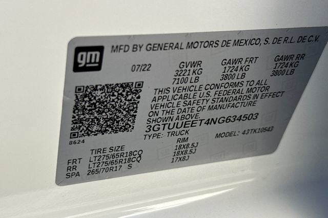 2022 GMC Sierra 1500 Crew Cab Short Box 4-Wheel Drive AT4