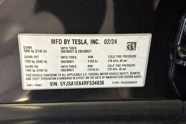 2024 Tesla Model S Plaid AWD