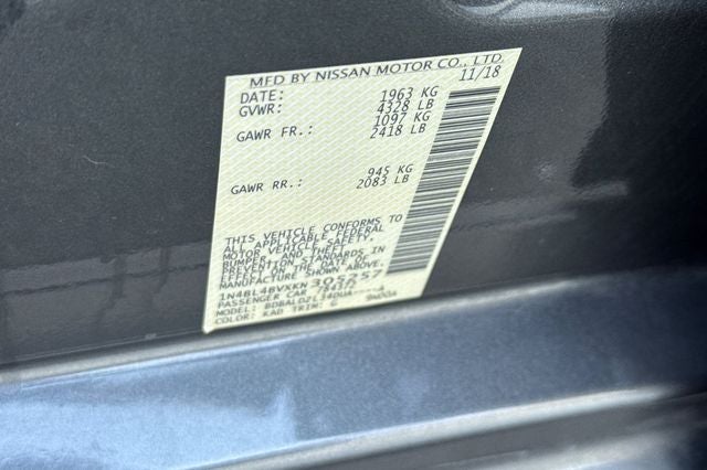 2019 Nissan Altima 2.5 S