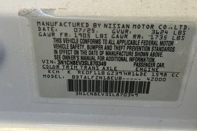 2025 Nissan Versa SV
