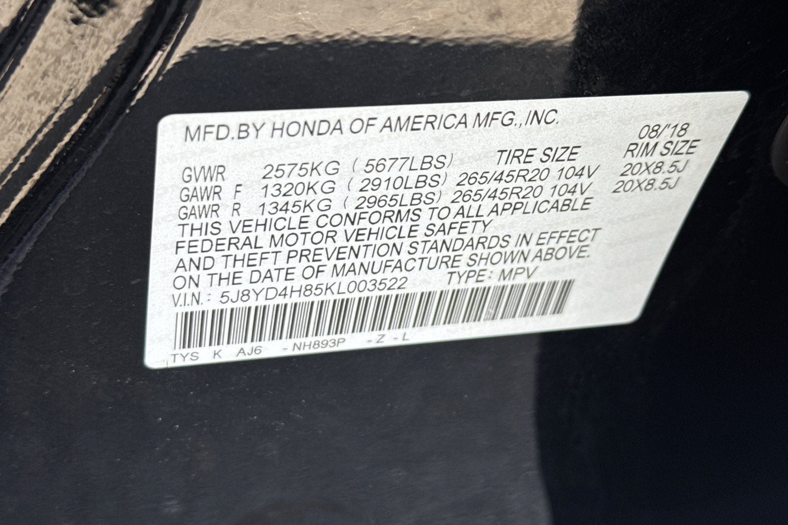 2019 Acura MDX 3.5L Advance Package SH-AWD