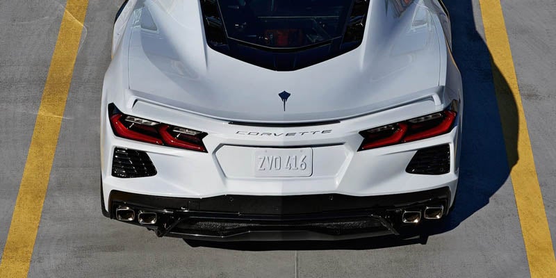 Back view of Corvettes